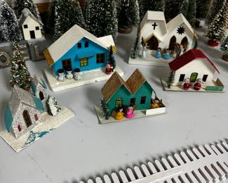 The last two tables in the basement are filled with vintage to contemporary Christmas! 