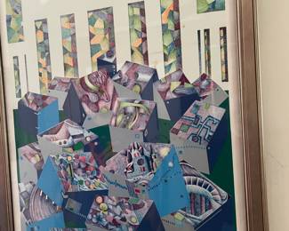 Risaburo Kimura (1924-, Japan) lithograph of Berlin