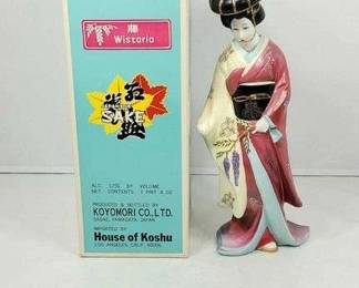 House of Koshu Sake Geisha Girl. Fuji Wisteria. Empty Bottle.
