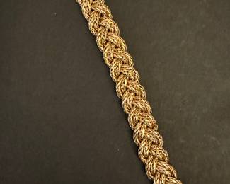 Massive 14k gold braided bracelet circa 1970