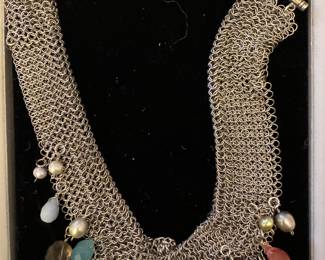 Sterling and gemstone collar