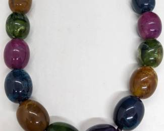 Very large lucite “rock” necklace 