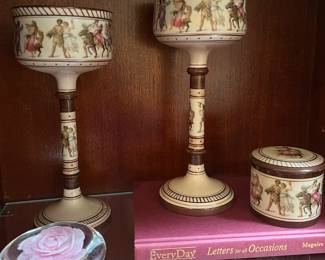 Germany plasters filled wine chalices and matching trinket box