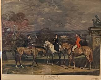 Sporting Horses, Alfred James Munnings, “His Old Demesne” important signed by the artist photolithography 