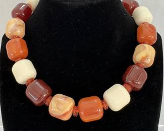 Crazy good marbled lucite choker in a large size