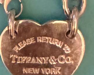 Vintage Tiffany heart sterling necklace 