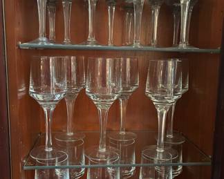 THESE GLASSES.  1930s Ireland heavy cut crystal all handmade with slight size variations.  Never used and were in the original boxes.