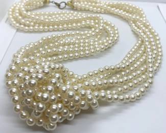 Huge pearl knot necklace circa 1960