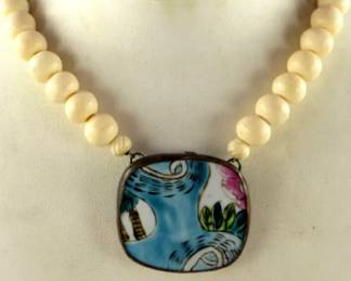 Wonderful and large pottery shard necklace circa 1980