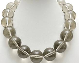 MASSIVE grey lucite bead choker 1960s