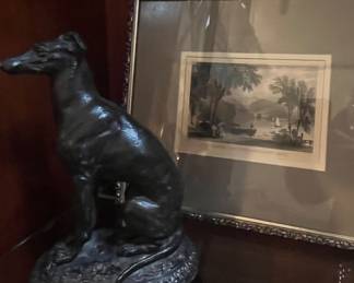 Old antique bronze hound from France…the real deal not a copy 