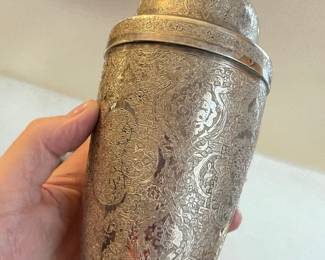 1920-30 sterling silver Persian cocktail shakers 55grams!