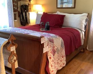 Queen Tiger Oak Sleigh bedframe