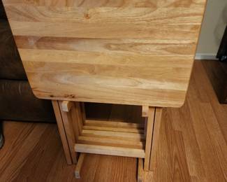 Set of 4 Wooden TV Trays