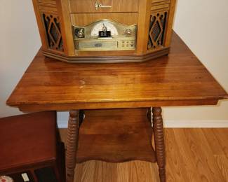 Antique Ball and Claw Foot Table -Glass Balls on Bottom