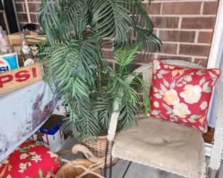 Artificial Plant  - Vintage Patio Chair - We have 2 of Both
