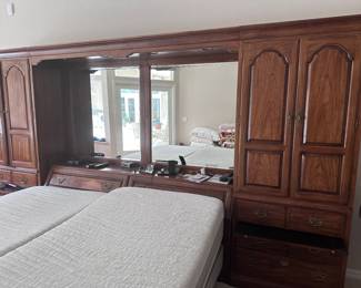 Thomasville mirrored headboard and cabinets 