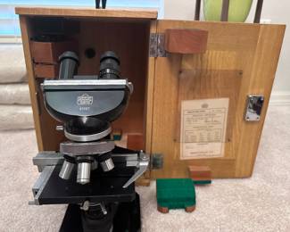 Vintage Nippon Kogaku microscope and box