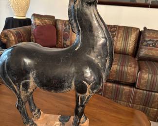 Tang Dynasty style glazed Pottery Horse
27” tall