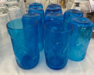 Hand blown Blinco
Dimpled Turquois glasses
