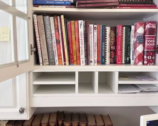 Cookbooks and vintage Dickens Works