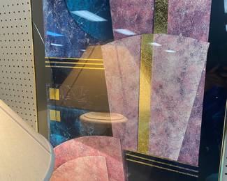 Large Framed FOILED Art, 2 Pieces
