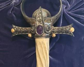 Franklin Mint horn sword wall display