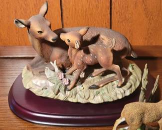 Porcelain deer figures