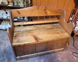 Wooden storage bench