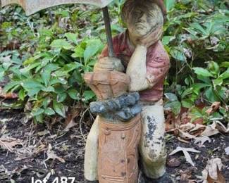 Concrete golf caddy sprinkler