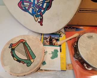 Irish drums, tambourine 