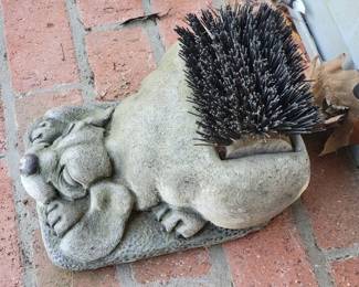 Concrete dog boot scraper