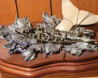 Moby Dick pewter statue
