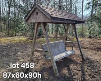 Pressure treated outdoor swing