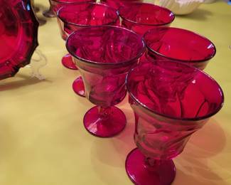 FOSTORIA JAMESTOWN RUBY RED GLASSES