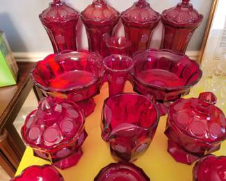 FOSTORIA RUBY RED COIN GLASS