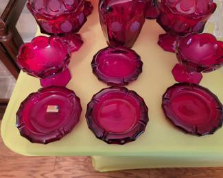 FOSTORIA RUBY RED COIN GLASS