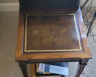leather top, 2 level end table