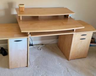 birch plywood multi level computer desk