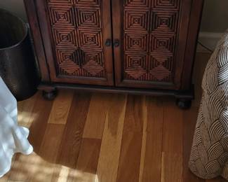 wooden two door storage cabinet