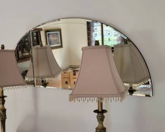 art deco demi lune wall mirror