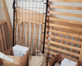 Baby crib, light wood