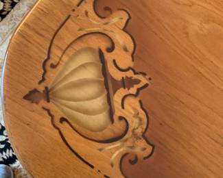 Stenciled detail on table and all matching furniture