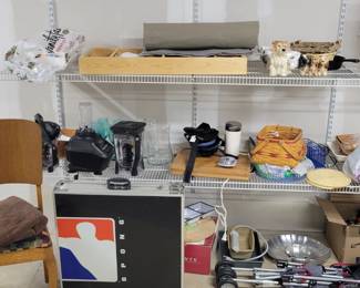 storage area basement with kitchen accoutrament, household, etc. 