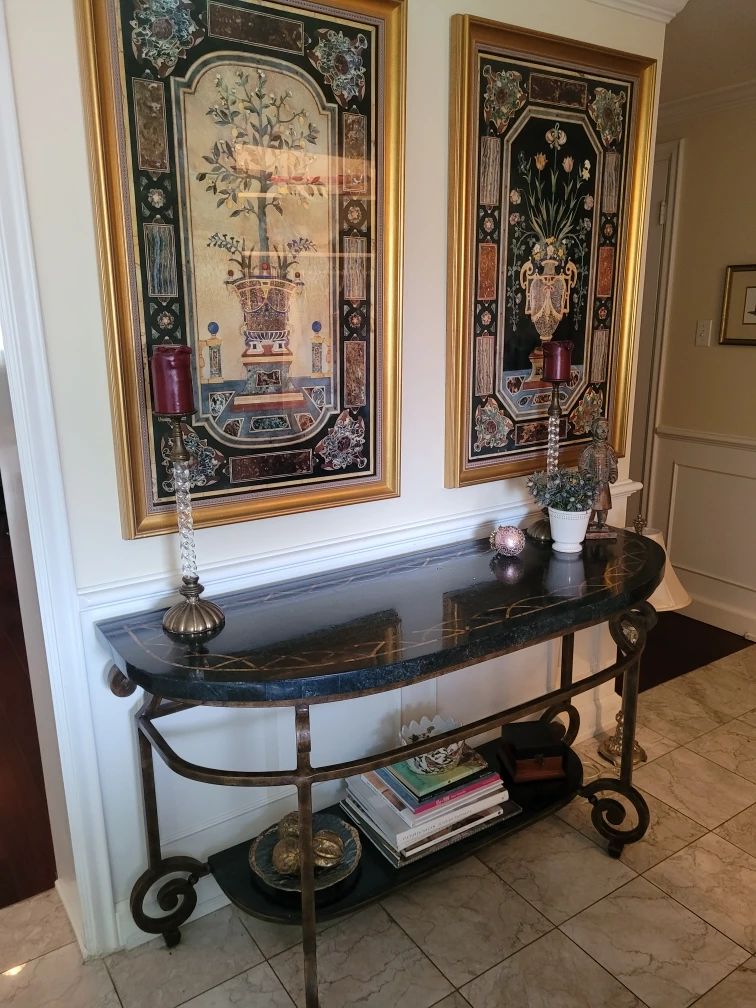 entry table and art 