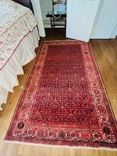 Red Hosssenabad Iranian rug.  4'1x6'8
