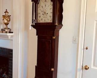 Tall case clock , mahogany, by Joseph Hamilton of Southhampton, England, circa 1780.