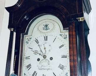 Fine tall case clock with lovely mahogany..