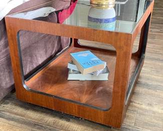 MCM Lane side or coffee table with smoke glass top