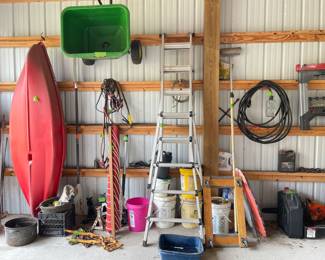 One seater kayak to the left, miscellaneous